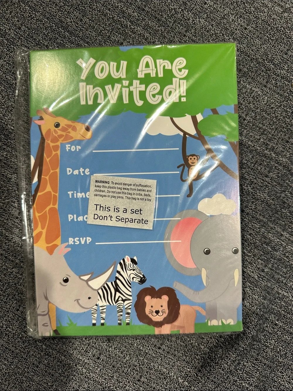 Jungle Safari Invitation Cards & Favor Boxes - Green